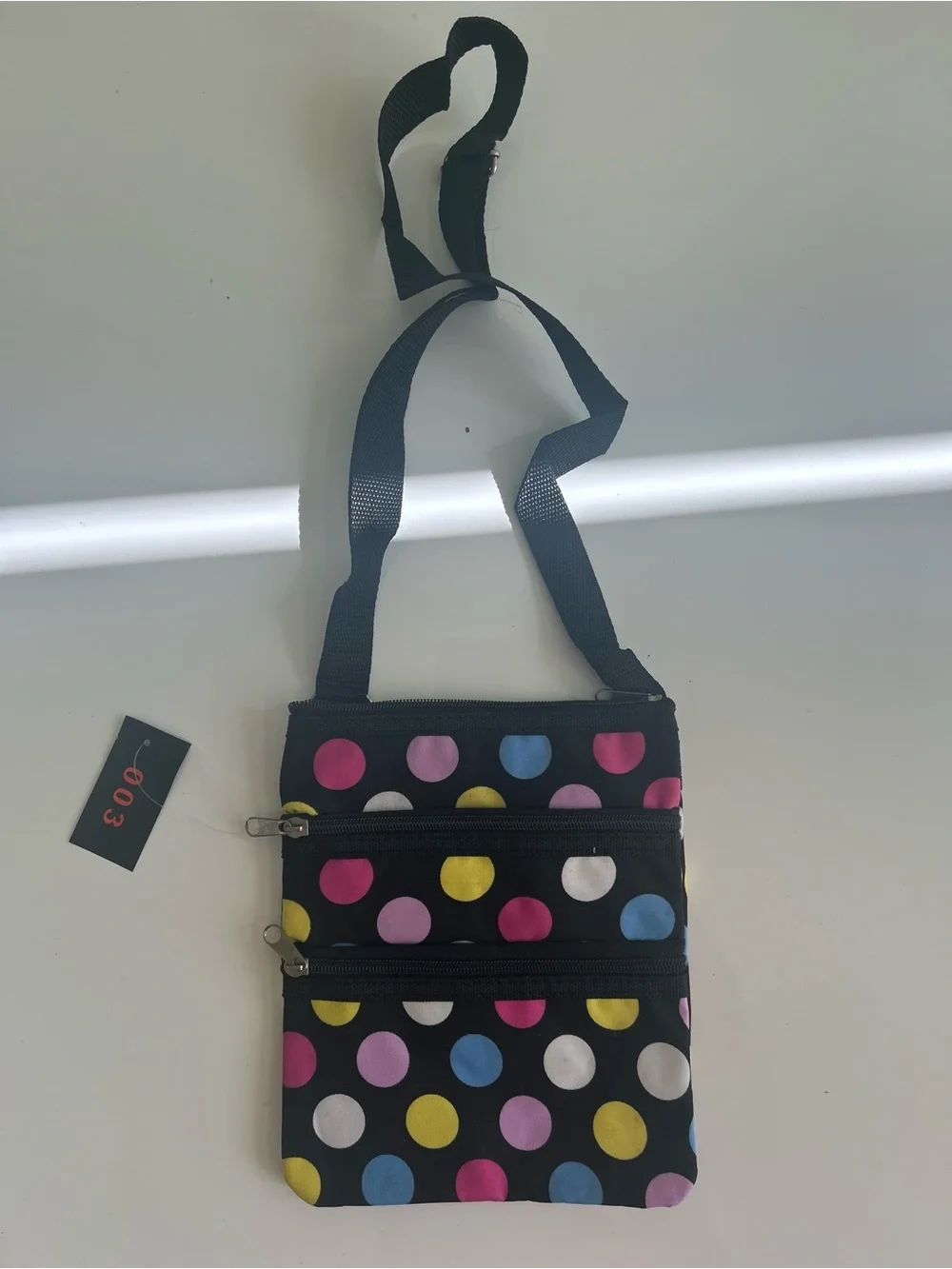 Polka Dot Multi-Color Zip Pouch for Women